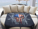 2nd Amendment Skull of Freedom Come and Take It Premium Plush Blanket