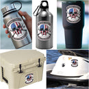 2nd Amendment Brotherhood Biker Skull and Flag Premium Reflective Decal