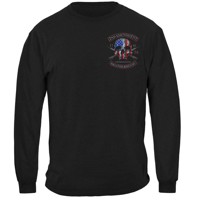 2nd Amendment Brotherhood Biker Skull and Flag Premium Long Sleeves