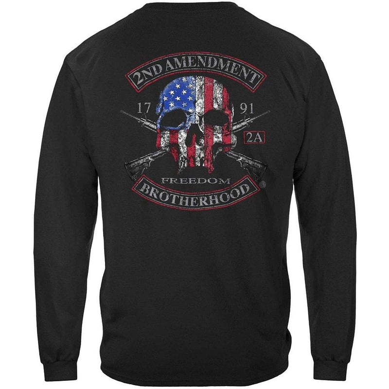 2nd Amendment Brotherhood Biker Skull and Flag Premium T-Shirt