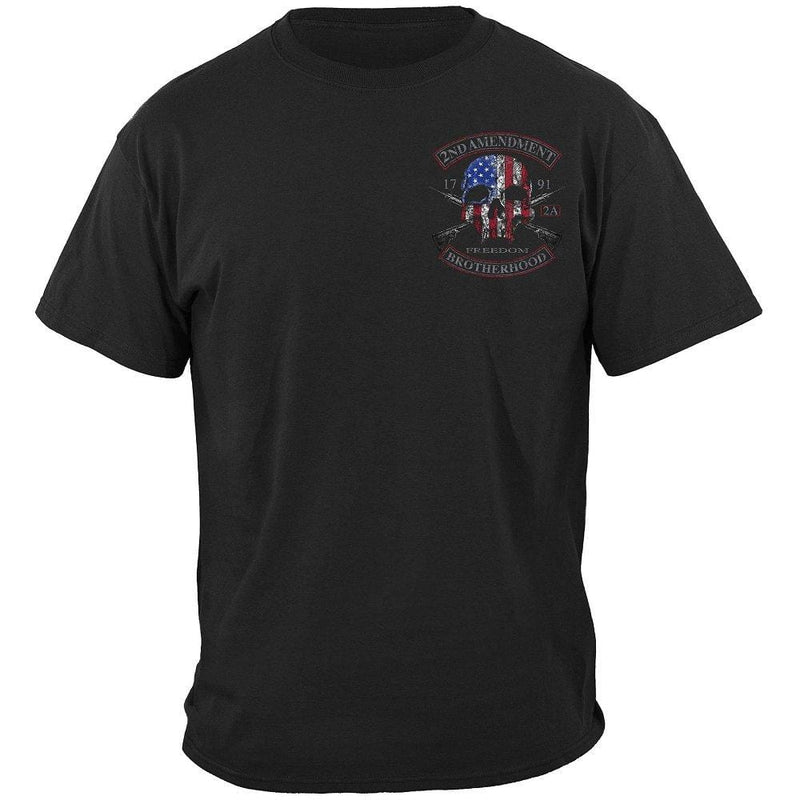 2nd Amendment Brotherhood Biker Skull and Flag Premium T-Shirt