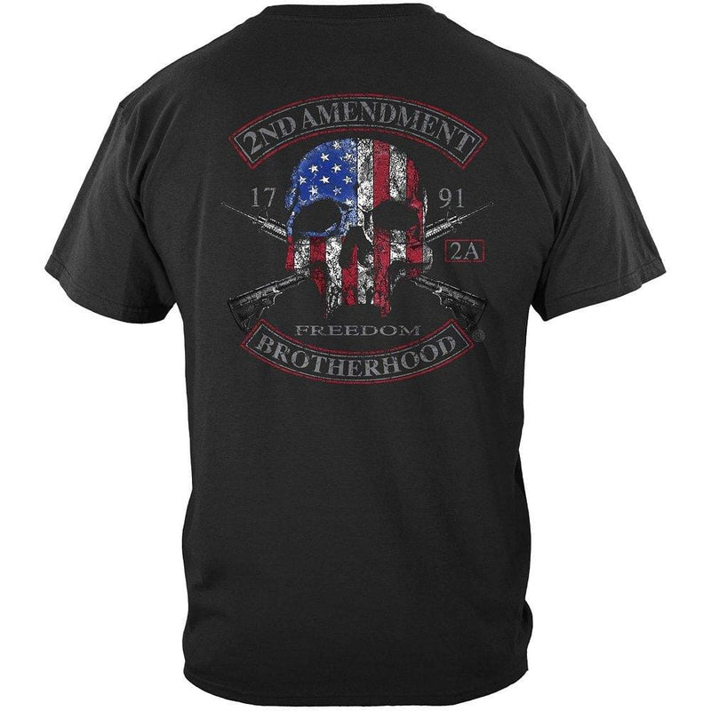 2nd Amendment Brotherhood Biker Skull and Flag Premium Long Sleeves