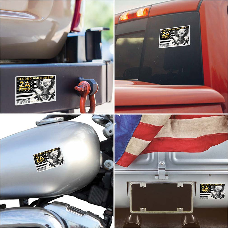 2nd Amendment Gun Permit Premium Reflective Decal