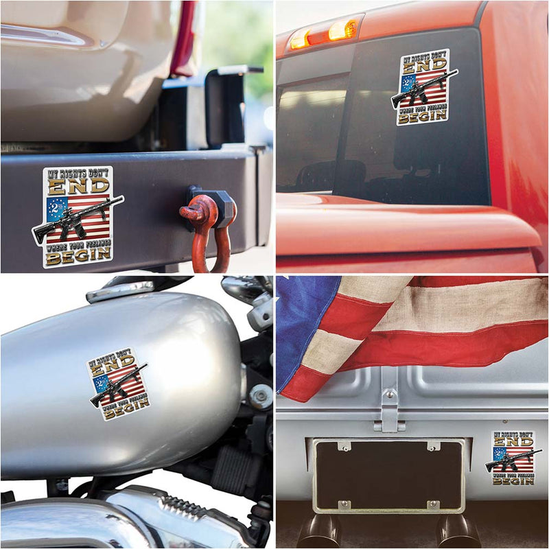 2nd Amendment My Rights Don't end Premium Reflective Decal