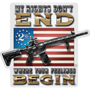 2nd Amendment My Rights Don't end Premium Reflective Decal