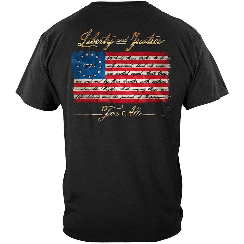 Patriotic 1776 Betsy Ross Flag Liberty and Justice For All Premium Long Sleeves