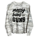 Messy Buns and Guns (Front) Corded Poncho