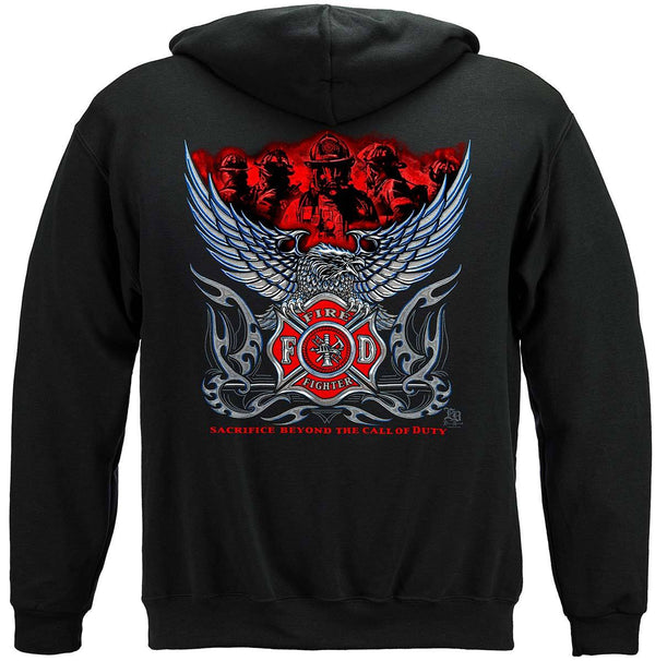 Elite Breed Chrome Eagle Firefighter Premium Hooded Sweat Shirt