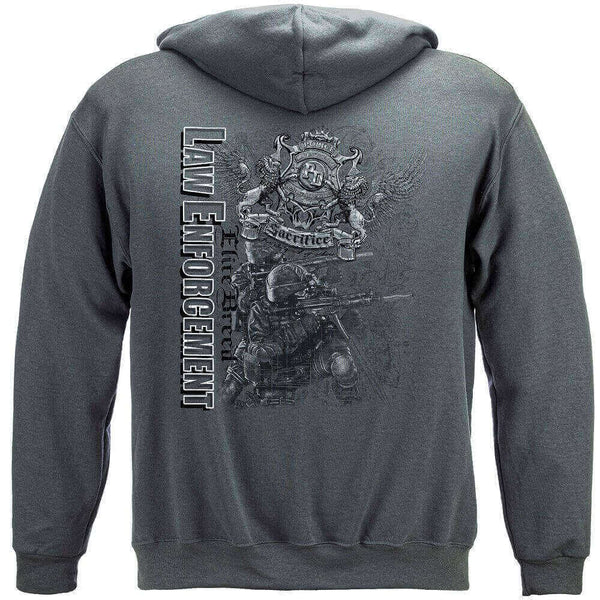 Elite Breed Elite Gray Law Enforcement Premium Hooded Sweat Shirt