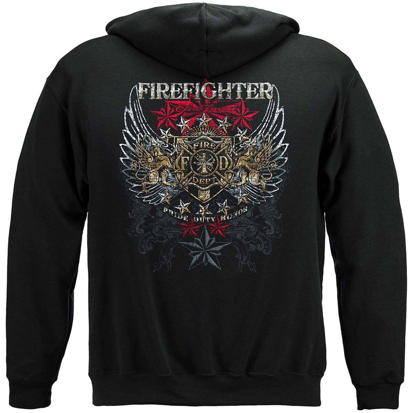 Elite Breed Firefighter Pride Duty Honor Silver Foil Premium Long Sleeves