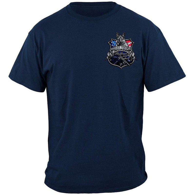 Elite Breed Police Force To Serve and Protect Silver Foil Premium Hooded Sweat Shirt