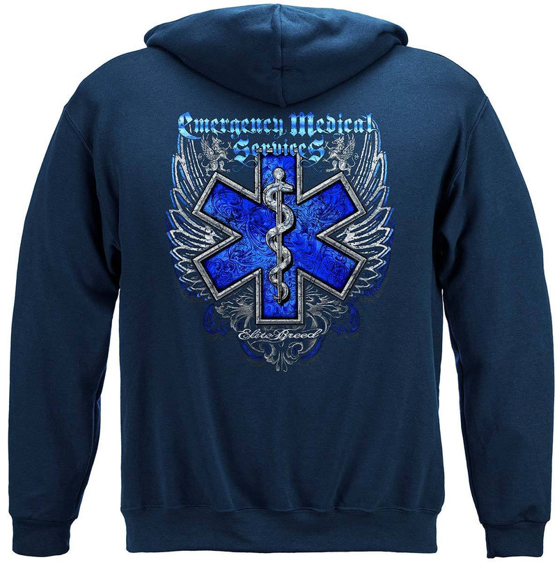 Elite Breed EMS Chrome Wings Silver Foil Premium Hooded Sweat Shirt