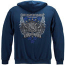 Elite Breed Law Enforcement Chrome Wings Silver Foil Premium Hooded Sweat Shirt