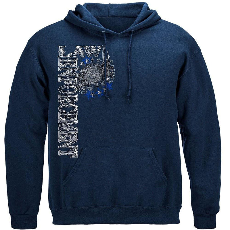 Elite Breed Law Enforcement Chrome Wings Silver Foil Premium T-Shirt