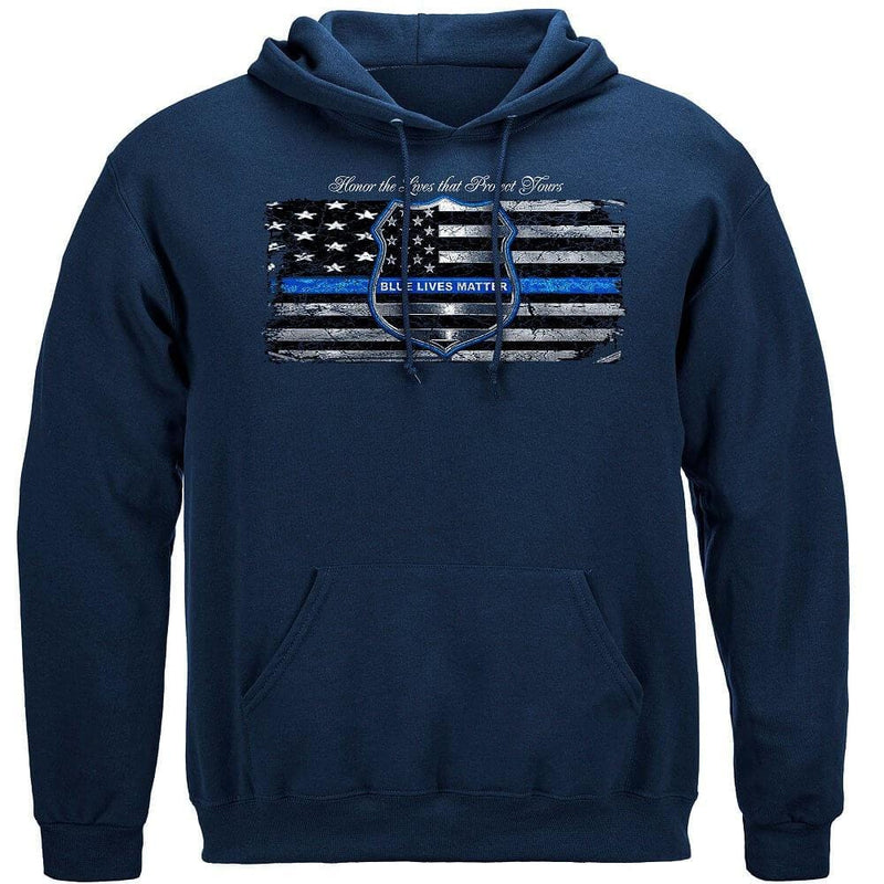 Blue Lives Matter Premium Hooded Sweat Shirt