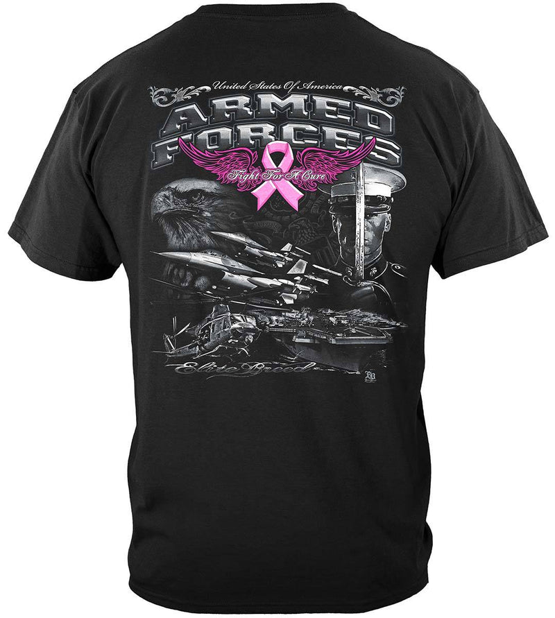 Elite Breed Armed Forces Fight Cancer Premium Hooded Sweat Shirt