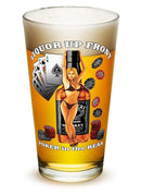 Liquor up front poker in the Rear 16oz Pint Glass Glass Set
