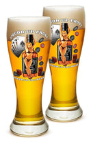 Liquor up front poker in the Rear 23oz Pilsner Glass Glass Set