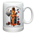 Liquor Up Front Poker in The Rear Stoneware White Coffee Mug Gift Set