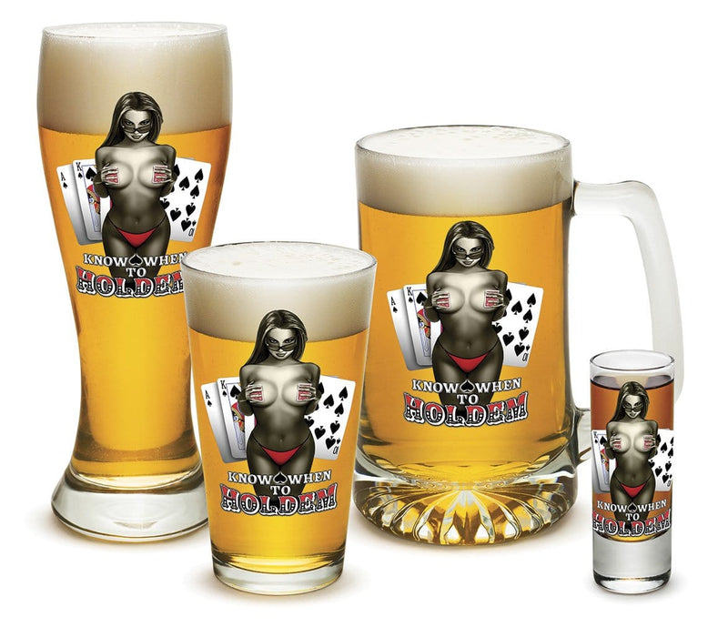 Know When To Hold Them Poker 4 Piece Glass Gift Set