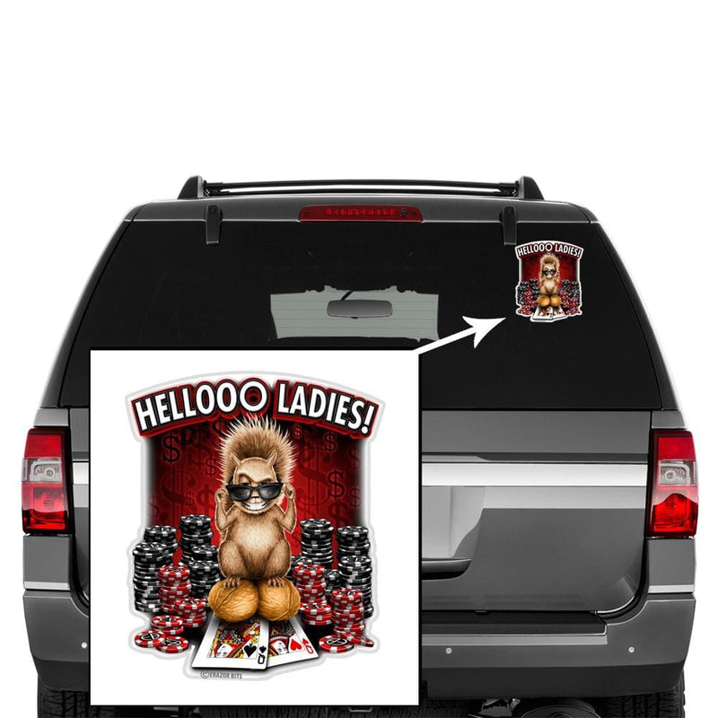 Hello Ladies Poker Premium Reflective Decal