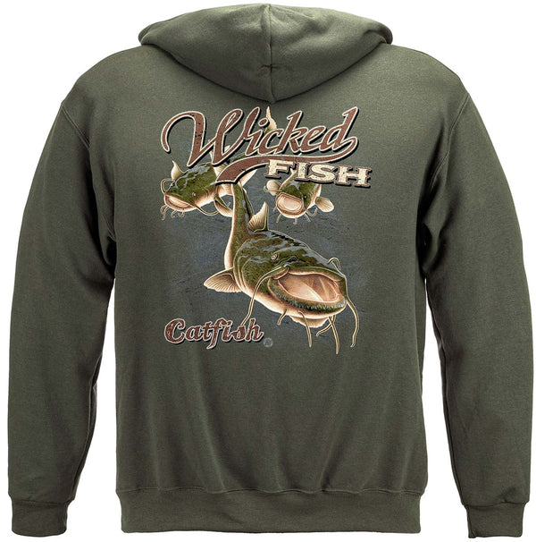 Wicked Fish Catfish Premium Hooded Sweat Shirt