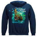 Wicked Fish Fighting Buck Tail Fluke Lure Premium Hooded Sweat Shirt