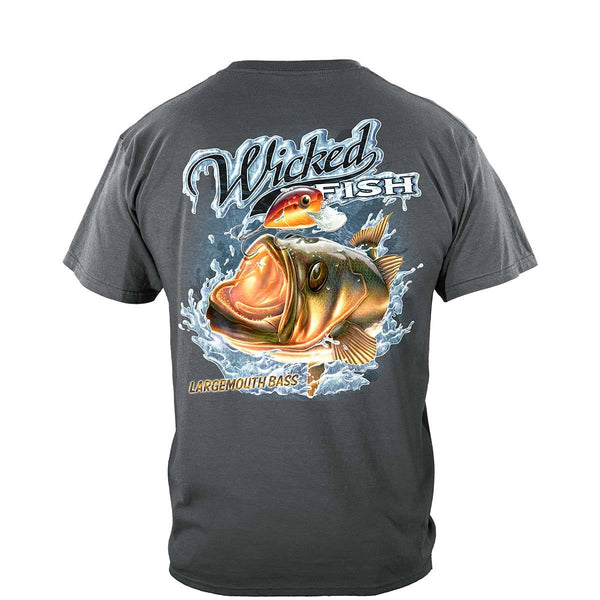 Wicked Fish Large Mouth Bass With Popper Premium T-Shirt