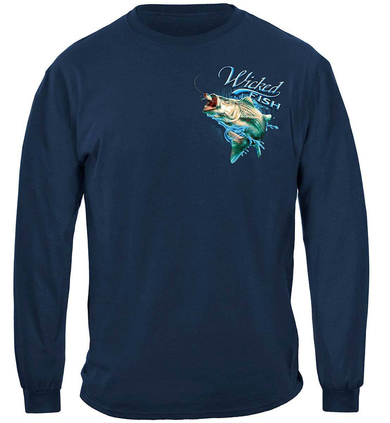 Wicked Fish Striped Bass With Popper Air Born Premium T-Shirt