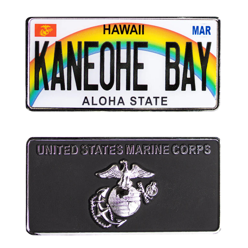 MARINE CORPS COIN: 1.25" LICENSE PLATE KANEOHE BAY