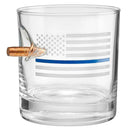 BenShot Thin Blue Line Rocks Glass - 11oz