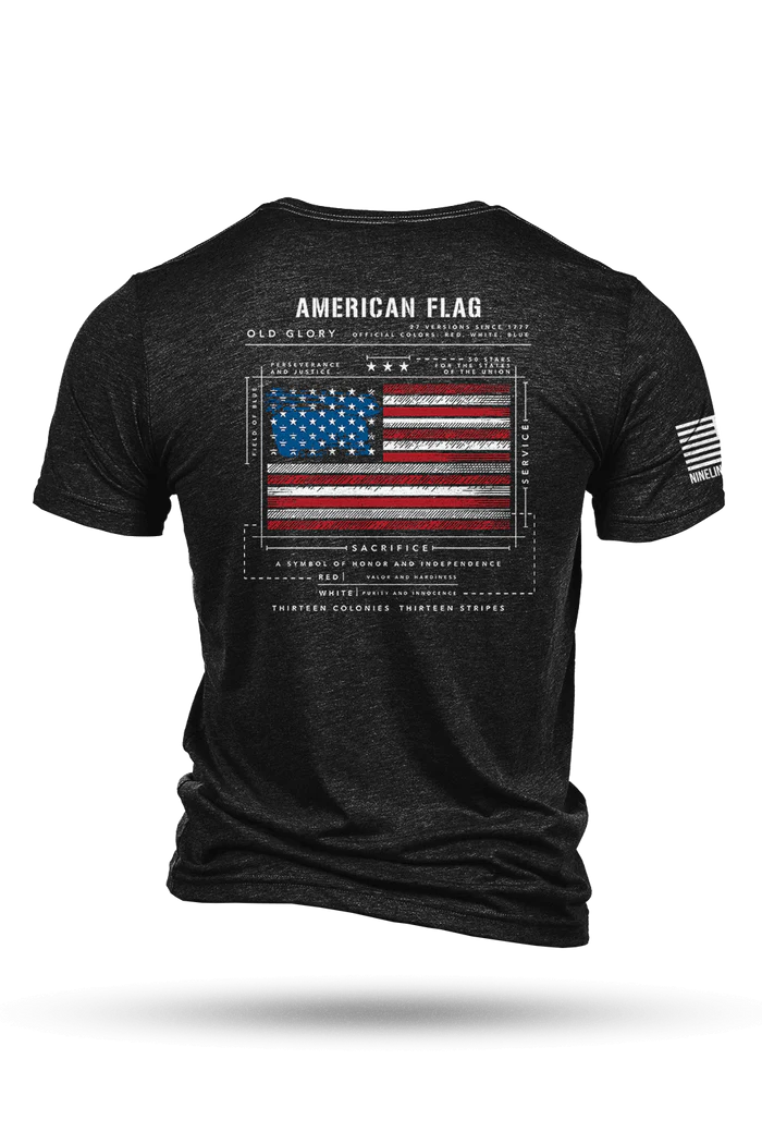 Tri-Blend T-Shirt - American Flag Schematic