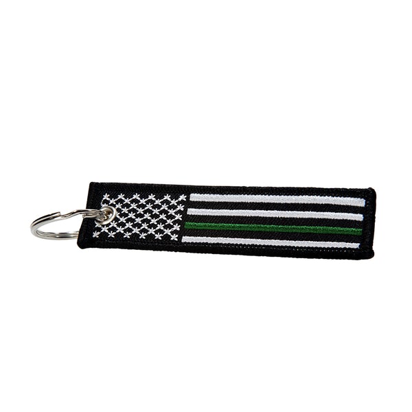 Thin Green Line American Flag Keychain