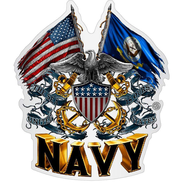 Navy Shield Reflective Decal