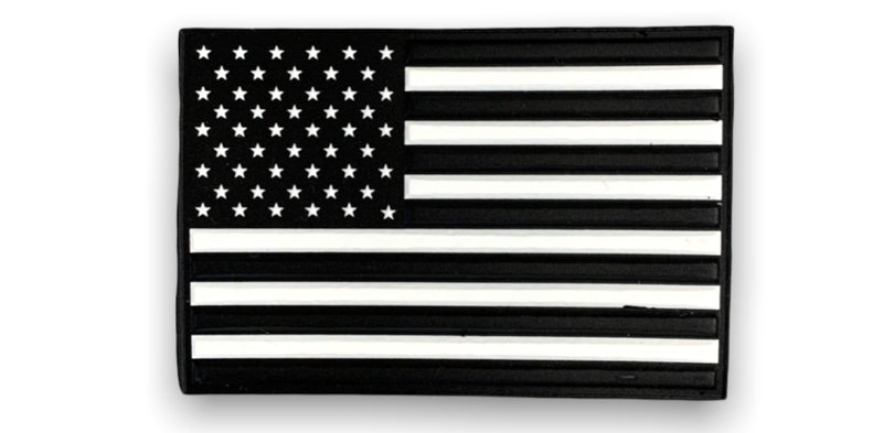 US Flag Black and White PVC Patch