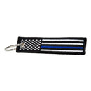 Thin Blue Line American Flag Keychain