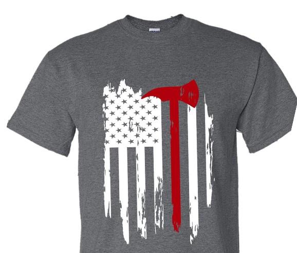 Thin Red Axe T-Shirt in Gray
