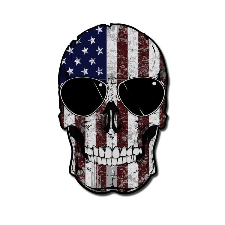 American Skull Decal
