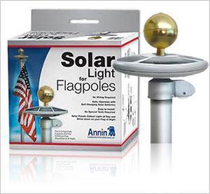 Defender (No Rope) Flagpole Kit Bundle with Solar Light & Flash Collar