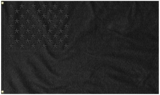 3'X5' USA Blackout Tactical Embroidered Flag Rough Tex®