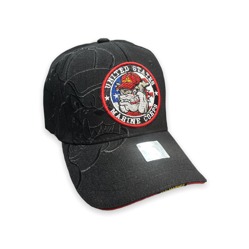 USMC Bulldog Seal Hat - Black