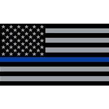 Blue Line Reflective US Flag Decal