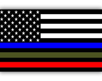 Police, Military and Fire Thin Line Decal