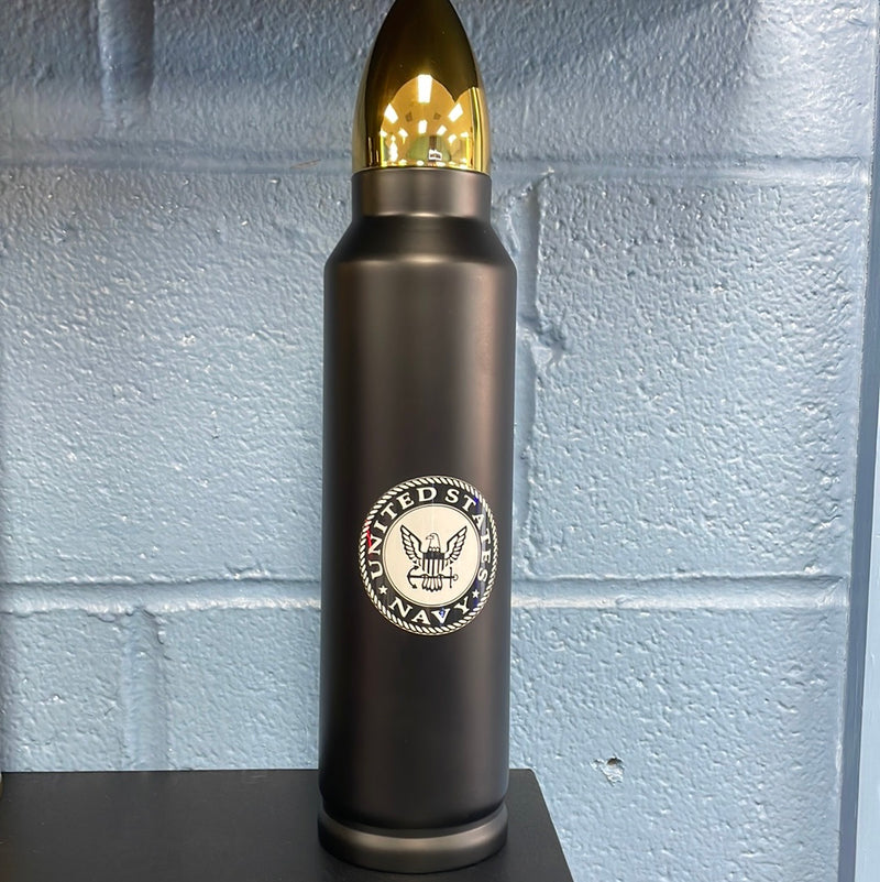 Realistic Bullet Shaped Coffee/Water Thermos With Marine Corp Logo