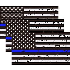 American Flag w/ Blue Line Reflective Decal