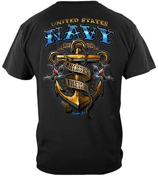 US NAVY VINTAGE TATTOO CLASSIC ANCHOR UNITED STATES NAVY USN TEE