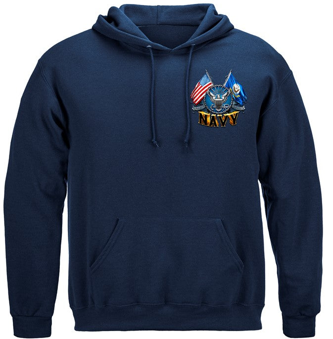 DOUBLE FLAG EAGLE NAVY SHIELD HOODIE