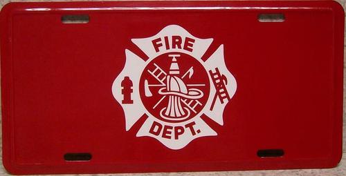 Fire Department License Plate