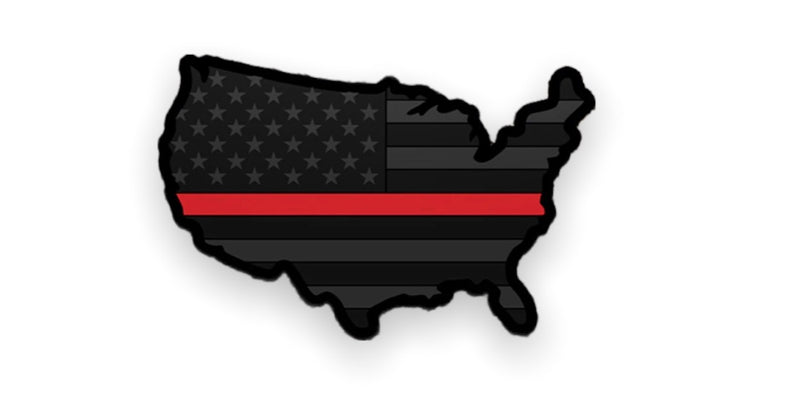 USA Shaped Red Line Decal